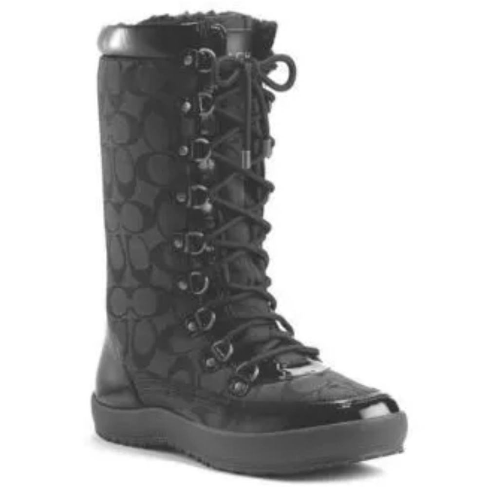 Authentic COACH PEGGEY SIGNATURE BLACK BOOT 7B New Without Box Never Worn